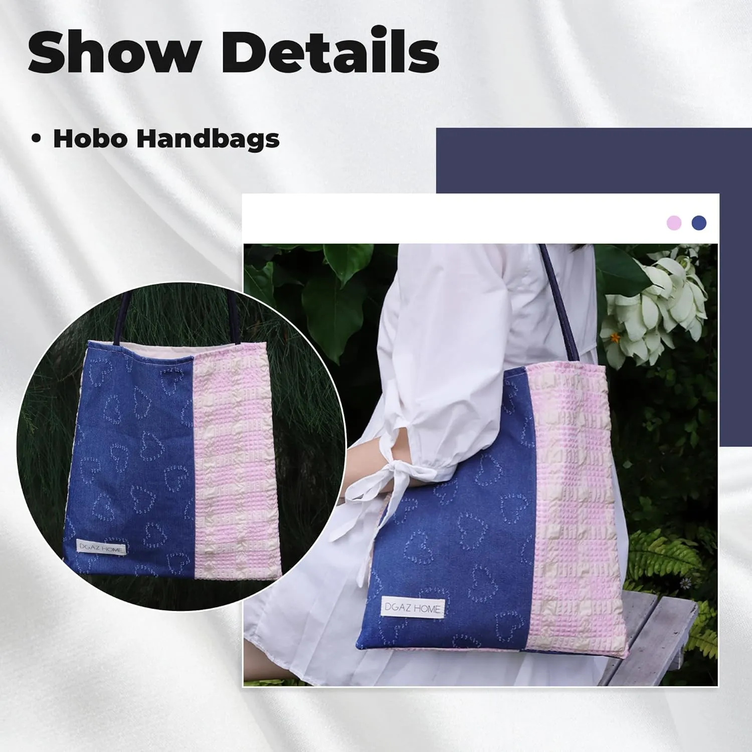 DGAZ Designer Hobo Bags for Women, Large Shoulder Bags, Luxury Tote Bag with Zipper