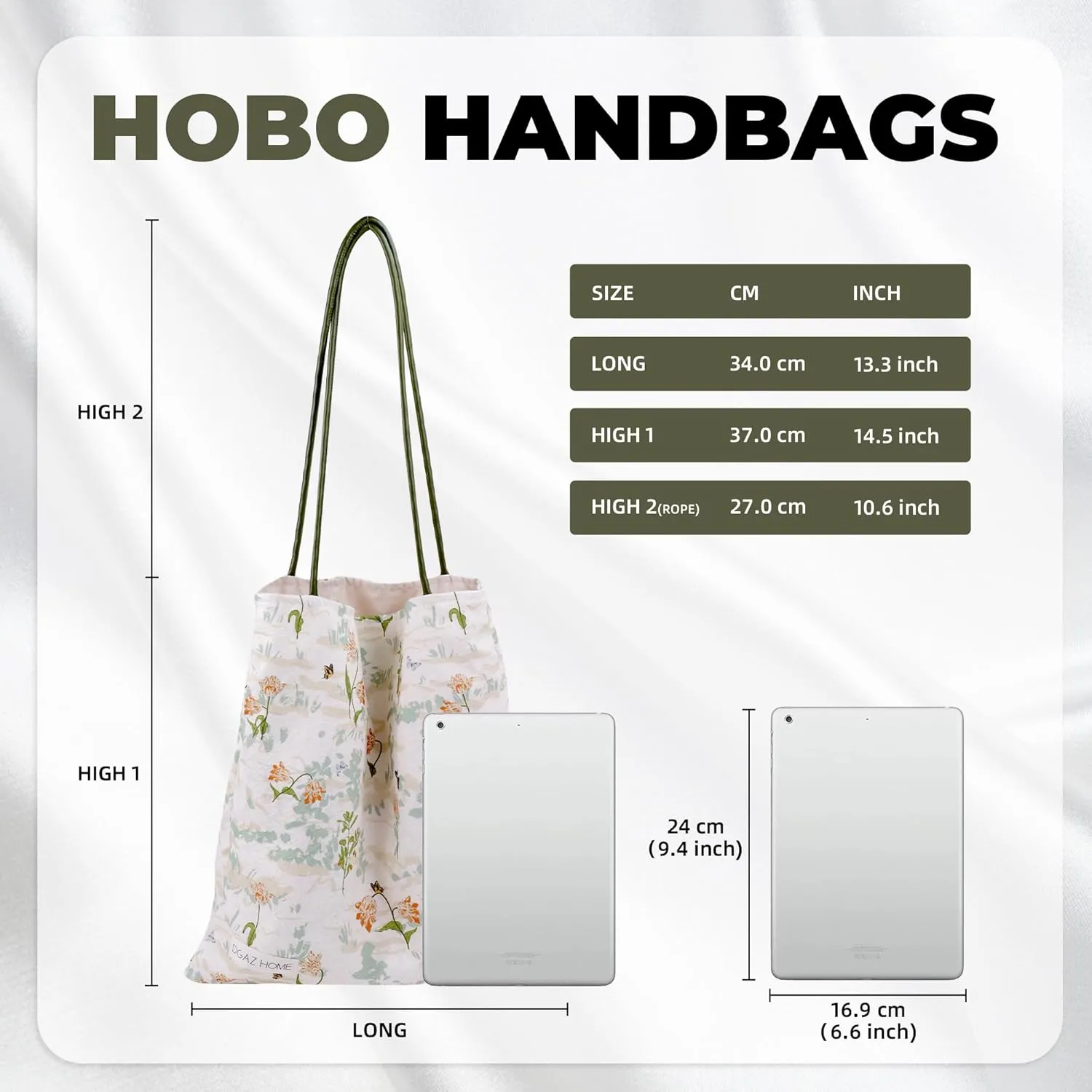 DGAZ Designer Hobo Bags for Women, Luxury Tote Bag with Zipper, Large Shoulder Bags