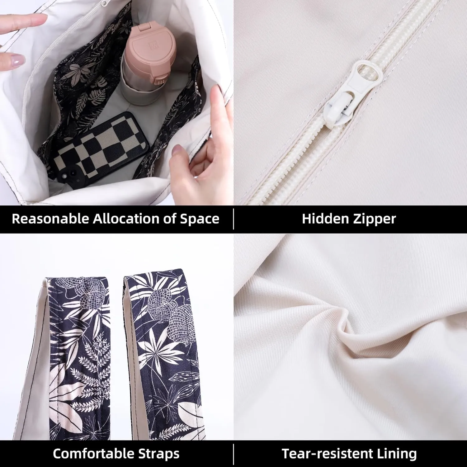 DGAZ Designer Shoulder Bags for Women, Luxury Tote Bag with Zipper, Large Shoulder Hobo Bags