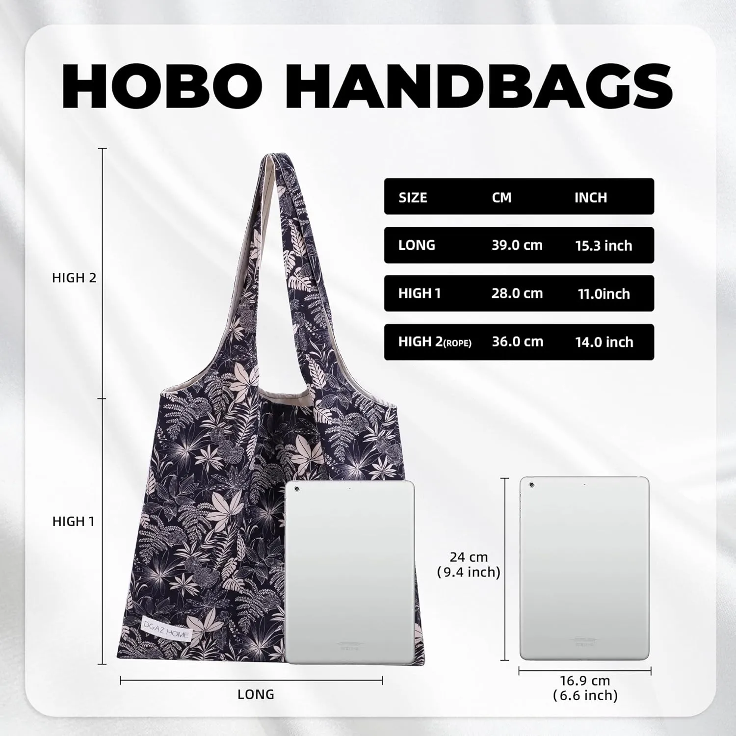 DGAZ Designer Shoulder Bags for Women, Luxury Tote Bag with Zipper, Large Shoulder Hobo Bags