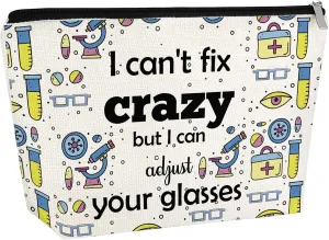 Dispensing Opticians Gift for Girl Women Makeup Bag Compact Makeup Mirror Eye Doctor Vision Gift Eye Doctor Gifts Cosmetic Bag Graduation Christmas Birthday Gifts for Her Travel Pouch