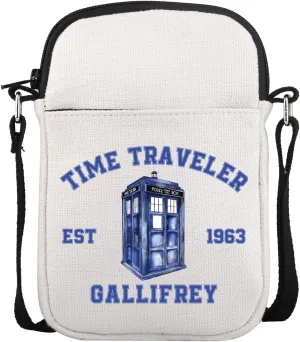 Dr Crossbody Purse Bag TV Show Merchandise Police Box Theme Gift For TV Series Fans Time Traveler Messenger Bags