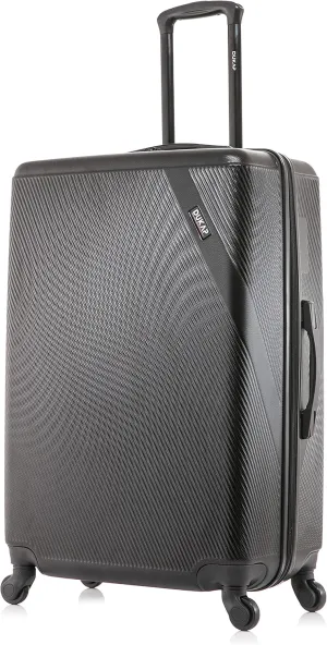DUKAP DISCOVERY Luggage with Spinner Wheels | Spacious Durable Lightweight Hardside Suitcase, Travel Bag with Handle and Trolley | 28-Inch Large Checked Luggage | Black