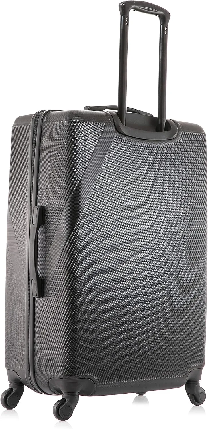 DUKAP DISCOVERY Luggage with Spinner Wheels | Spacious Durable Lightweight Hardside Suitcase, Travel Bag with Handle and Trolley | 28-Inch Large Checked Luggage | Black