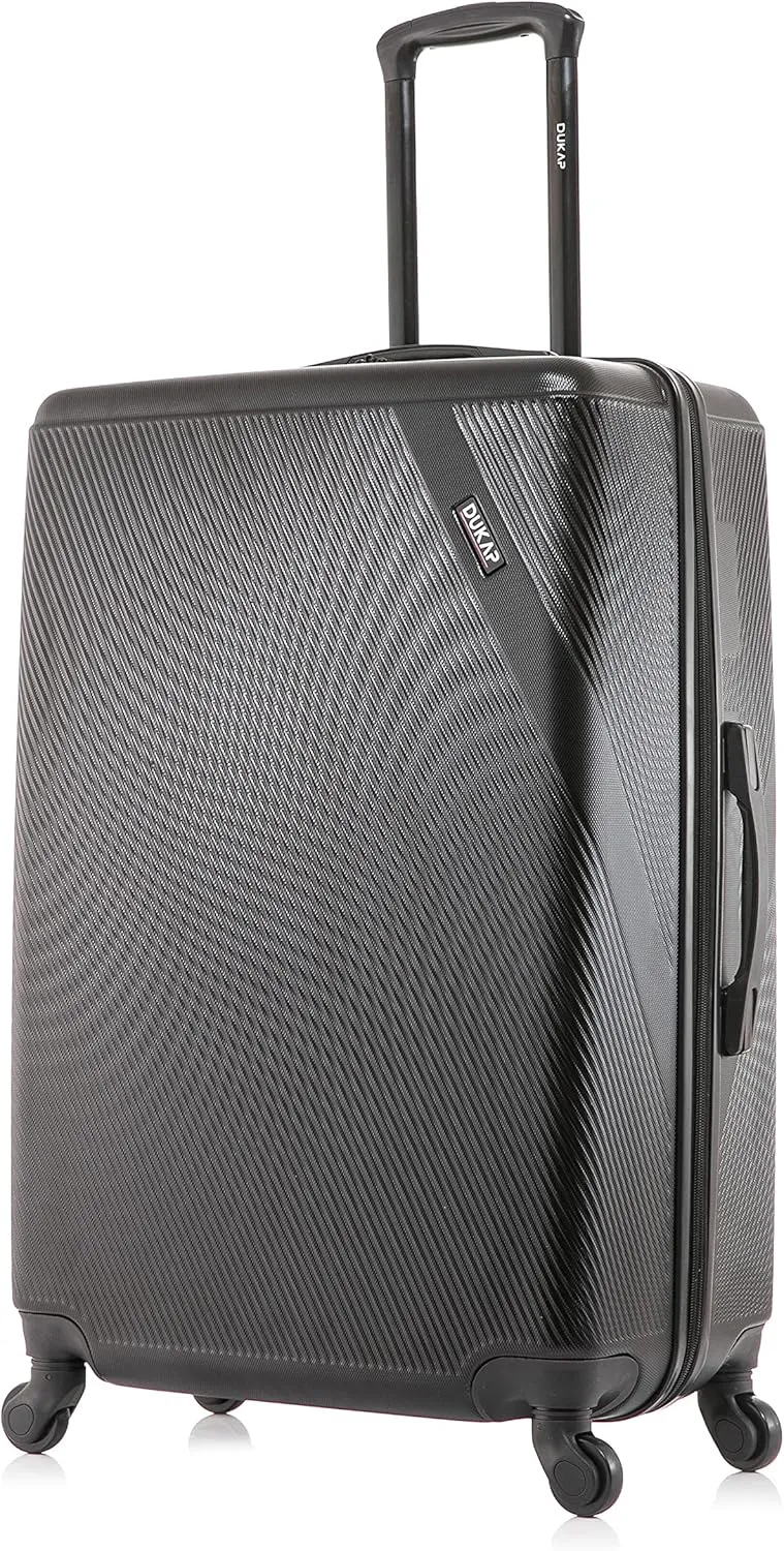 DUKAP DISCOVERY Luggage with Spinner Wheels | Spacious Durable Lightweight Hardside Suitcase, Travel Bag with Handle and Trolley | 28-Inch Large Checked Luggage | Black