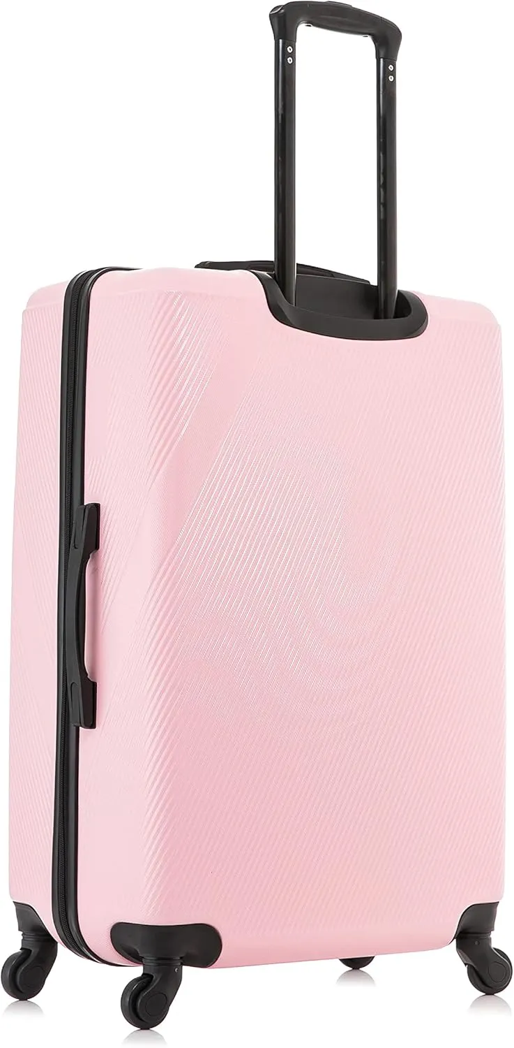 DUKAP DISCOVERY Luggage with Spinner Wheels | Spacious Durable Lightweight Hardside Suitcase, Travel Bag with Handle and Trolley | 28 Inch Large Checked Luggage | Pink