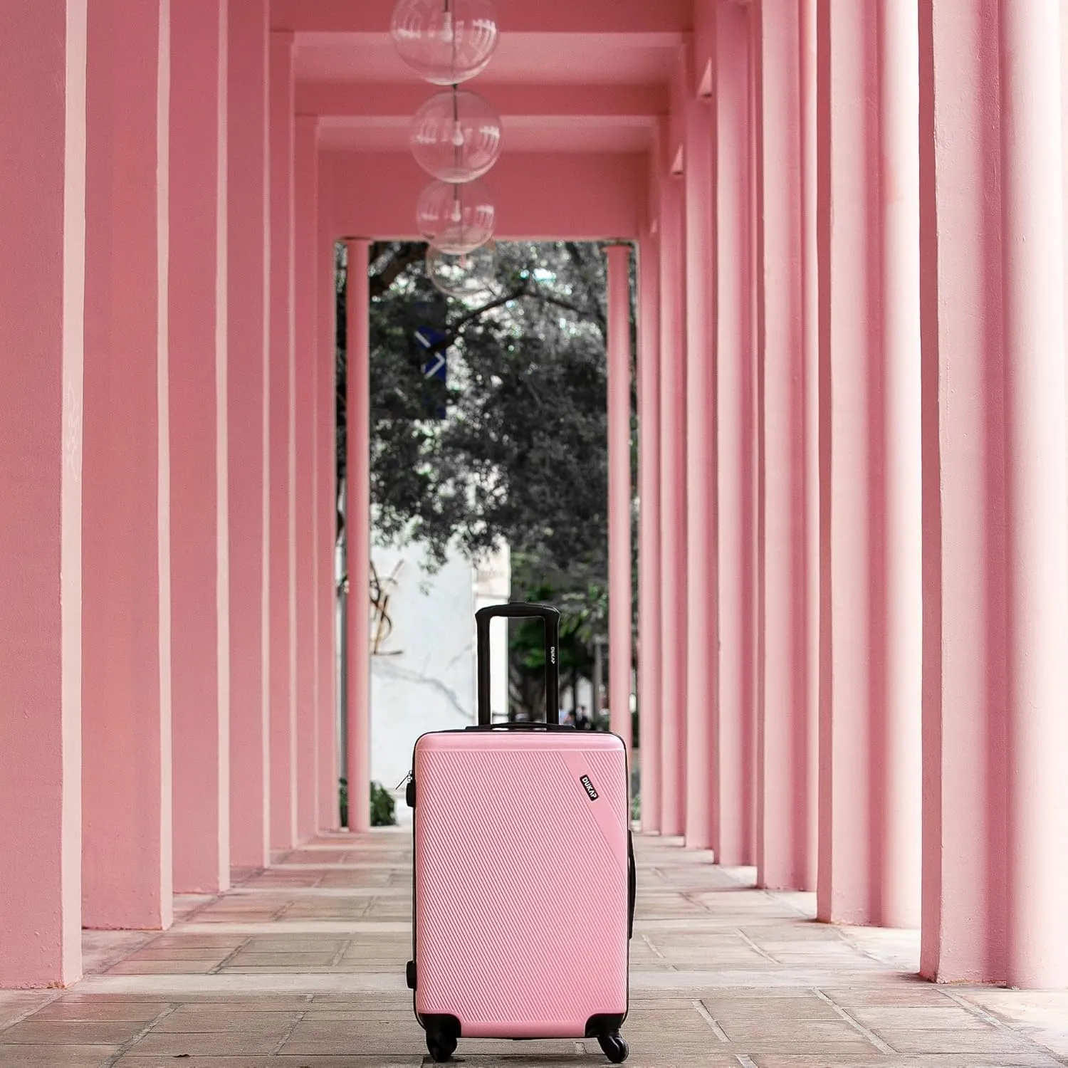 DUKAP DISCOVERY Luggage with Spinner Wheels | Spacious Durable Lightweight Hardside Suitcase, Travel Bag with Handle and Trolley | 28 Inch Large Checked Luggage | Pink