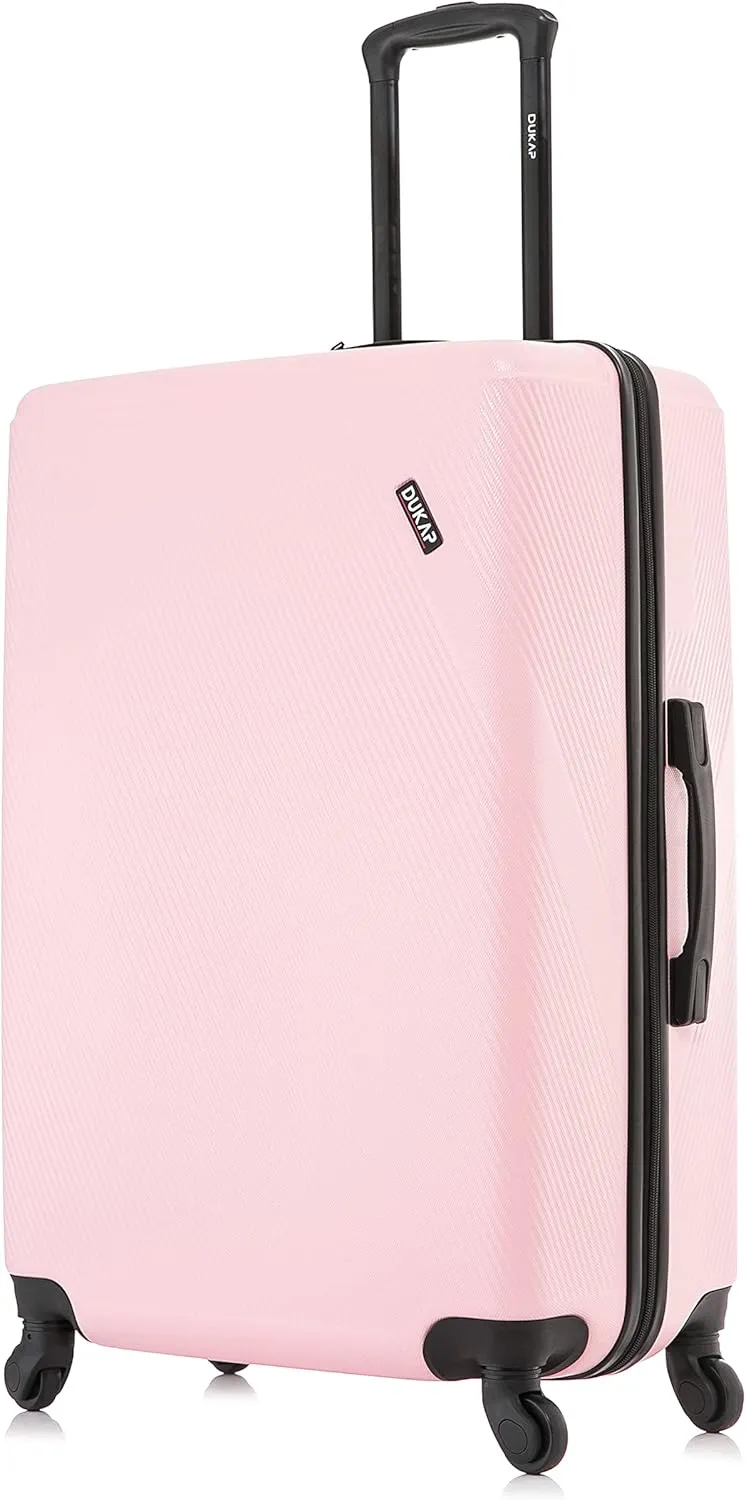DUKAP DISCOVERY Luggage with Spinner Wheels | Spacious Durable Lightweight Hardside Suitcase, Travel Bag with Handle and Trolley | 28 Inch Large Checked Luggage | Pink