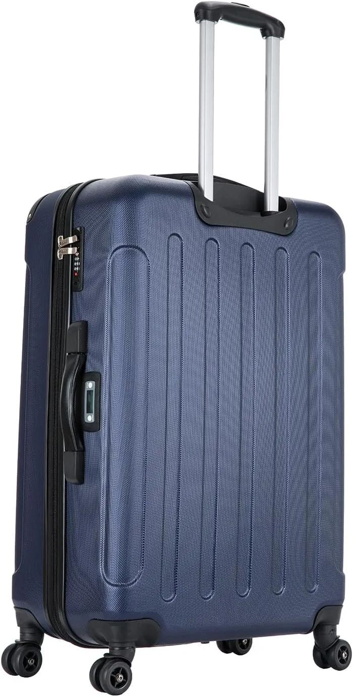DUKAP INTELY Suitcase with Ergonomic GEL Handle | Spacious Hardside Travel Luggage with TSA Combination Lock and Digital Weight Scale | 28 Inch Medium Spinner Suitcase | Blue