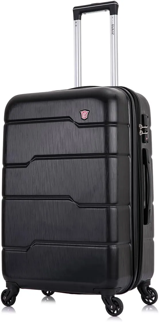 DUKAP RODEZ Hardside Luggage with Ergonomic Handles and TSA Lock | Spacious Traveling Suitcase Travel Suitcase with Four Spinner Wheels and Studs | 20 Inch Carry On Luggage | Black