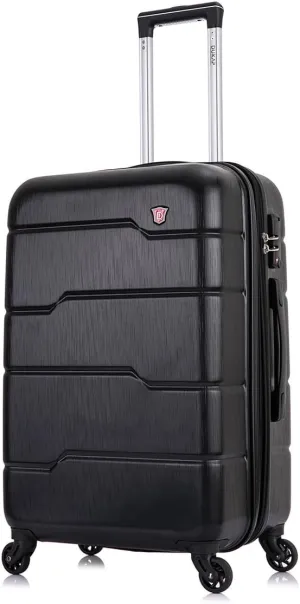 DUKAP RODEZ Hardside Luggage with Ergonomic Handles and TSA Lock | Spacious Traveling Suitcase Travel Suitcase with Four Spinner Wheels and Studs | 20 Inch Carry On Luggage | Black
