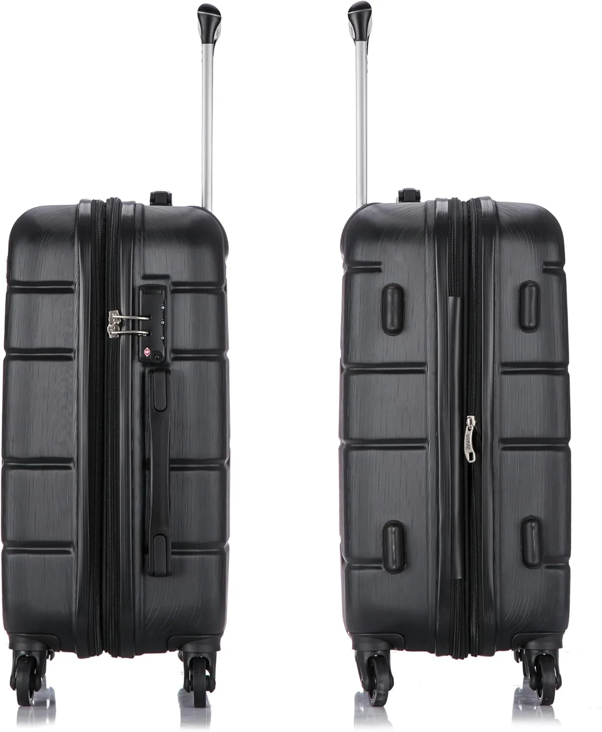 DUKAP RODEZ Hardside Luggage with Ergonomic Handles and TSA Lock | Spacious Traveling Suitcase Travel Suitcase with Four Spinner Wheels and Studs | 20 Inch Carry On Luggage | Black