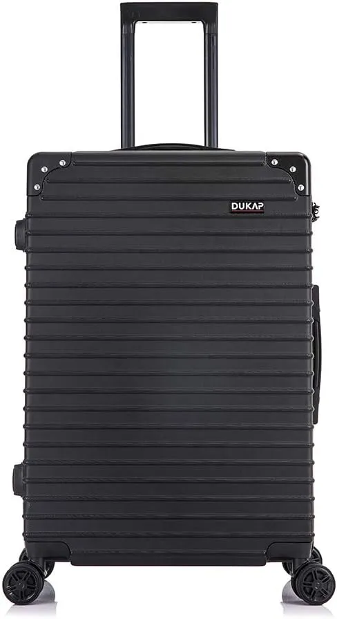 DUKAP TOUR Luggage With Ergonomic GEL Handle| Spacious Traveling Suitcase, Travel Suitcase with TSA Combination Lock | 24 Inch Medium Lightweight Spinner Luggage | Black