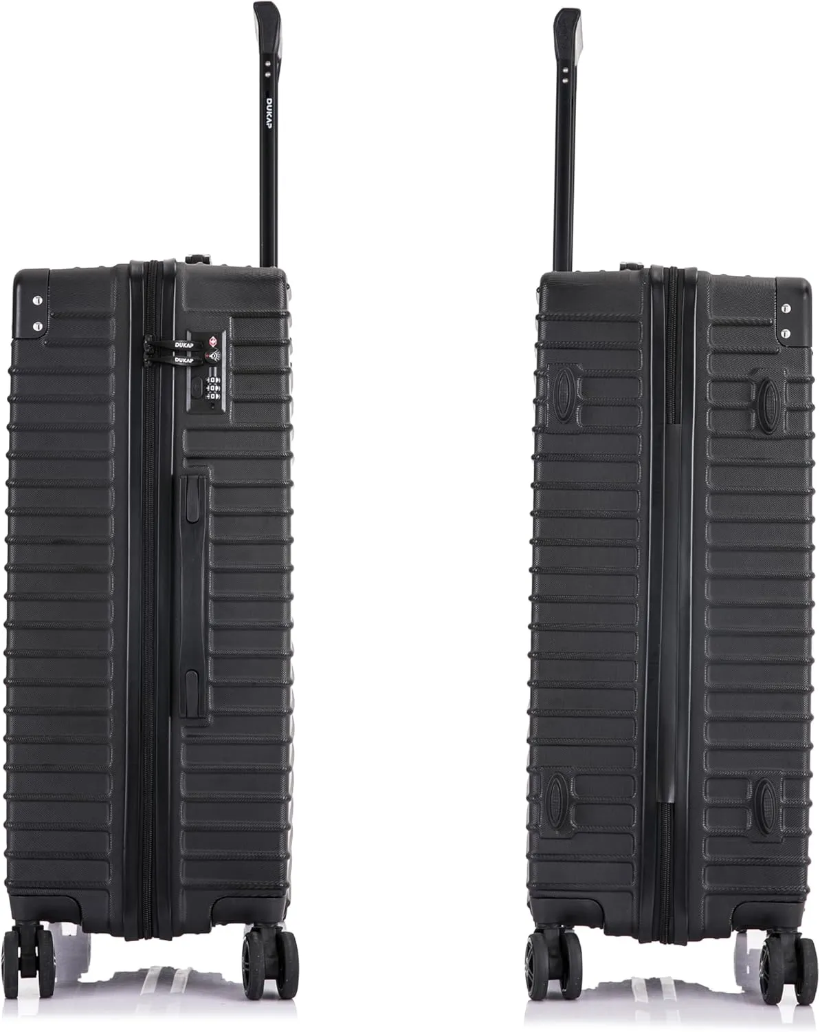 DUKAP TOUR Luggage With Ergonomic GEL Handle| Spacious Traveling Suitcase, Travel Suitcase with TSA Combination Lock | 24 Inch Medium Lightweight Spinner Luggage | Black