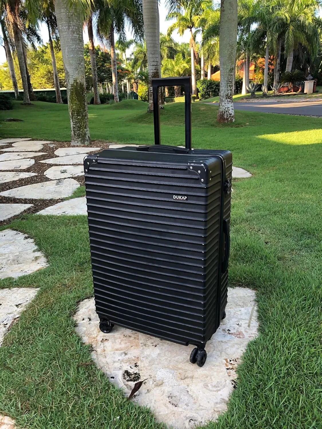 DUKAP TOUR Luggage With Ergonomic GEL Handle| Spacious Traveling Suitcase, Travel Suitcase with TSA Combination Lock | 28 Inch Large Lightweight Spinner Luggage | Black