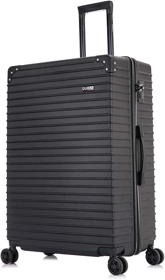 DUKAP TOUR Luggage With Ergonomic GEL Handle| Spacious Traveling Suitcase, Travel Suitcase with TSA Combination Lock | 28 Inch Large Lightweight Spinner Luggage | Black