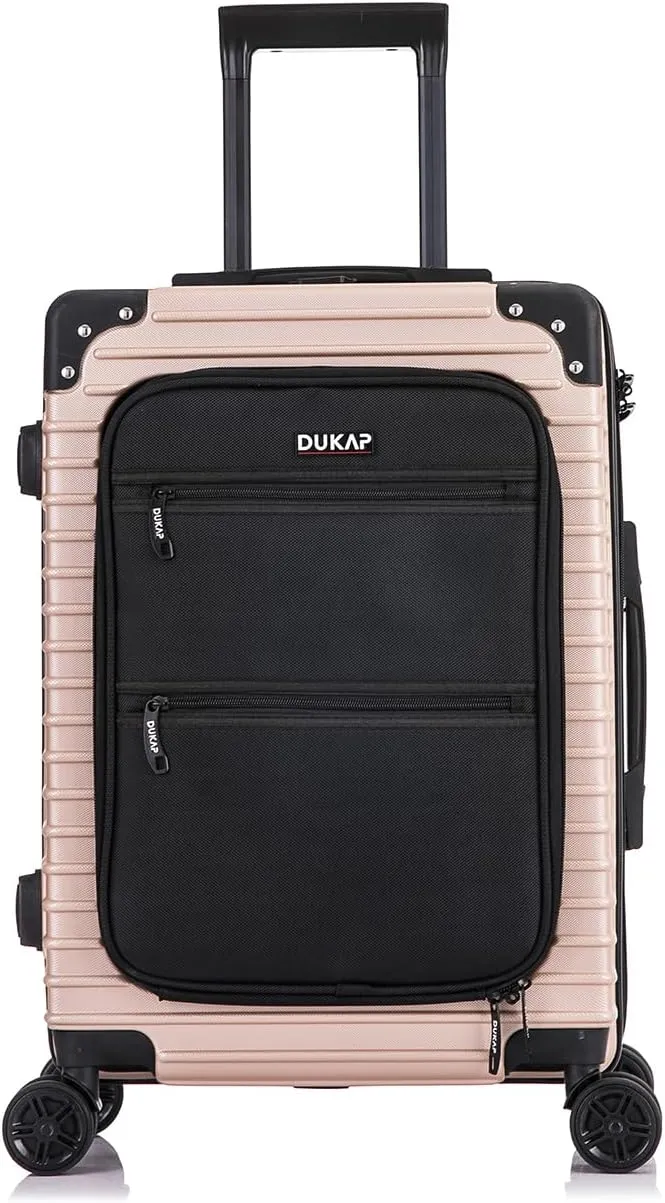 DUKAP TOUR Luggage with Integrated USB Port and Spinner Wheel | Spacious Travel Suitcase with TSA Lock and Ergonomic GEL Handle | 20 Inch Carry-On Hardside Luggage | Champagne