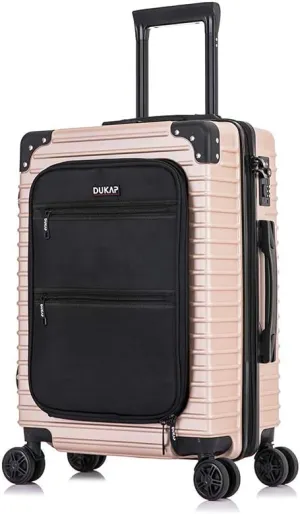 DUKAP TOUR Luggage with Integrated USB Port and Spinner Wheel | Spacious Travel Suitcase with TSA Lock and Ergonomic GEL Handle | 20 Inch Carry-On Hardside Luggage | Champagne