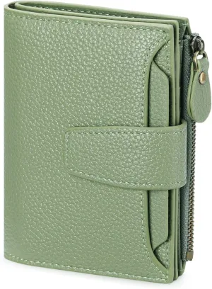 FALAN MULE Small Wallet for Women Leather Bifold Compact RFID Blocking Small Womens Wallet