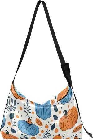 Fall Pumpkin Colorful Tote Bag for Women Large Hobo Bags Crossbody Hobo Bags Casual Tote with Adjustable Strap for Travel