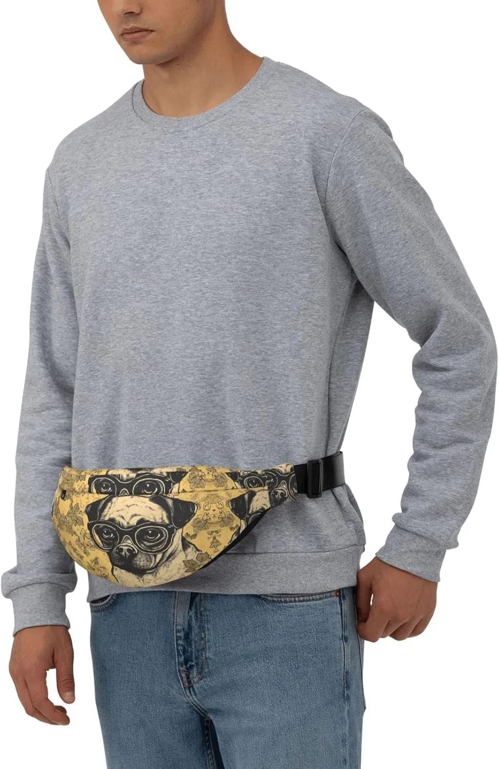 Fanny Pack for Women Men A Dog Wearing Glasses Waist Bag Waterproof Belt Bag with Adjustable Strap
