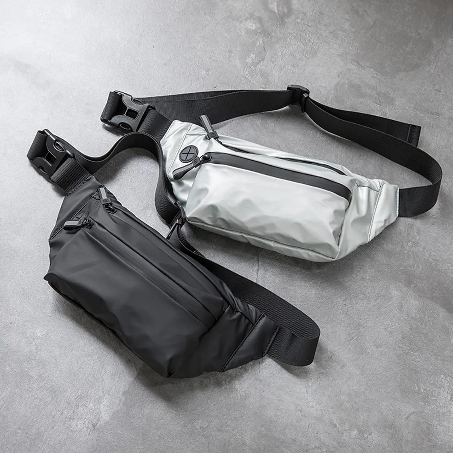 Fanny Pack Waterproof Waist Bag Fashion Chest Bag Outdoor Sports Messenger Bags Leisure Travel Men's Waist Bags (B)