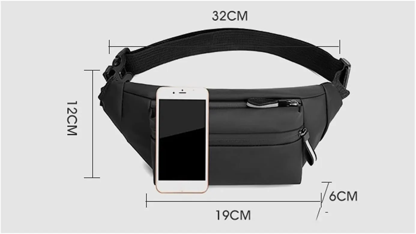 Fanny Pack Waterproof Waist Bag Fashion Chest Bag Outdoor Sports Messenger Bags Leisure Travel Men's Waist Bags (B)