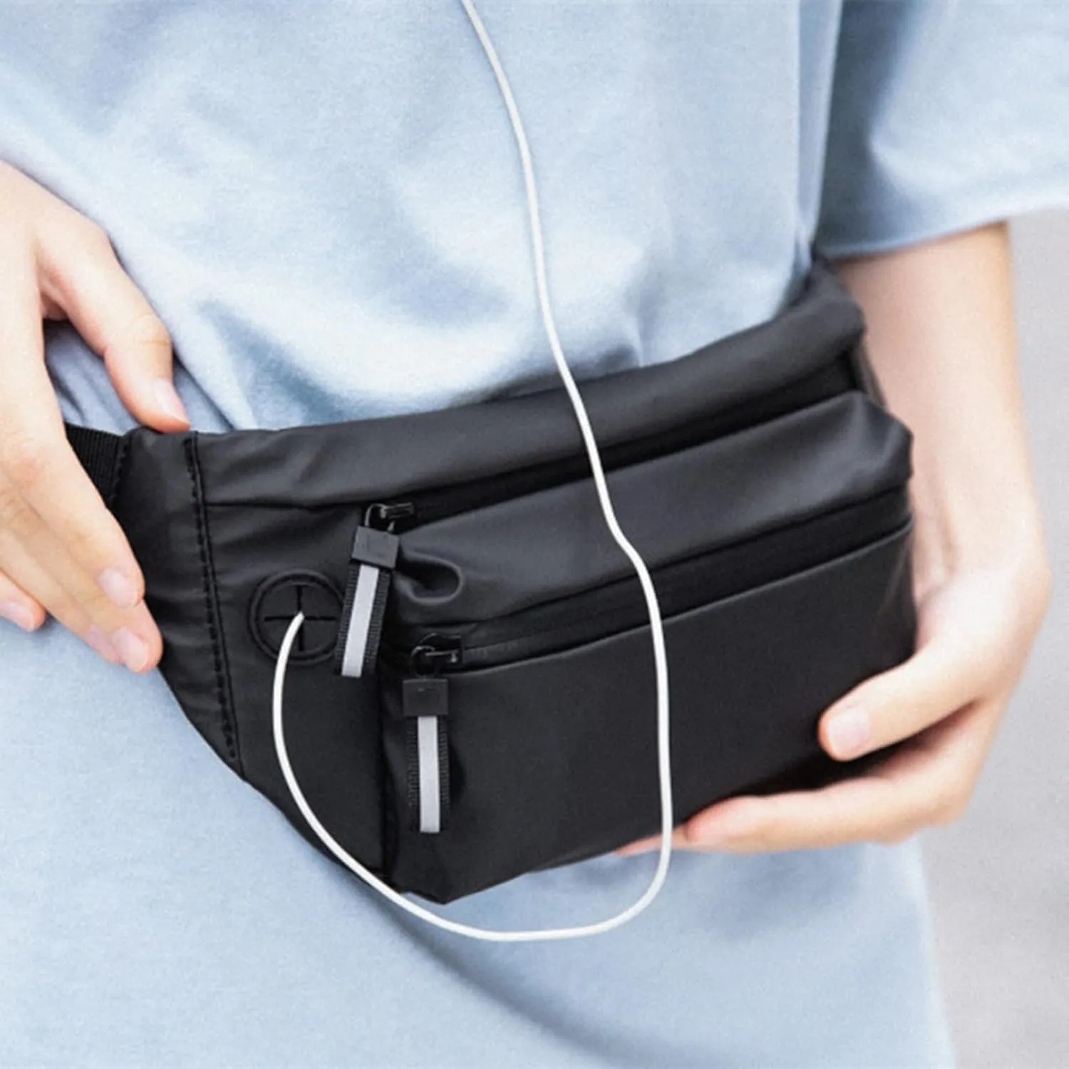 Fanny Pack Waterproof Waist Bag Fashion Chest Bag Outdoor Sports Messenger Bags Leisure Travel Men's Waist Bags (B)