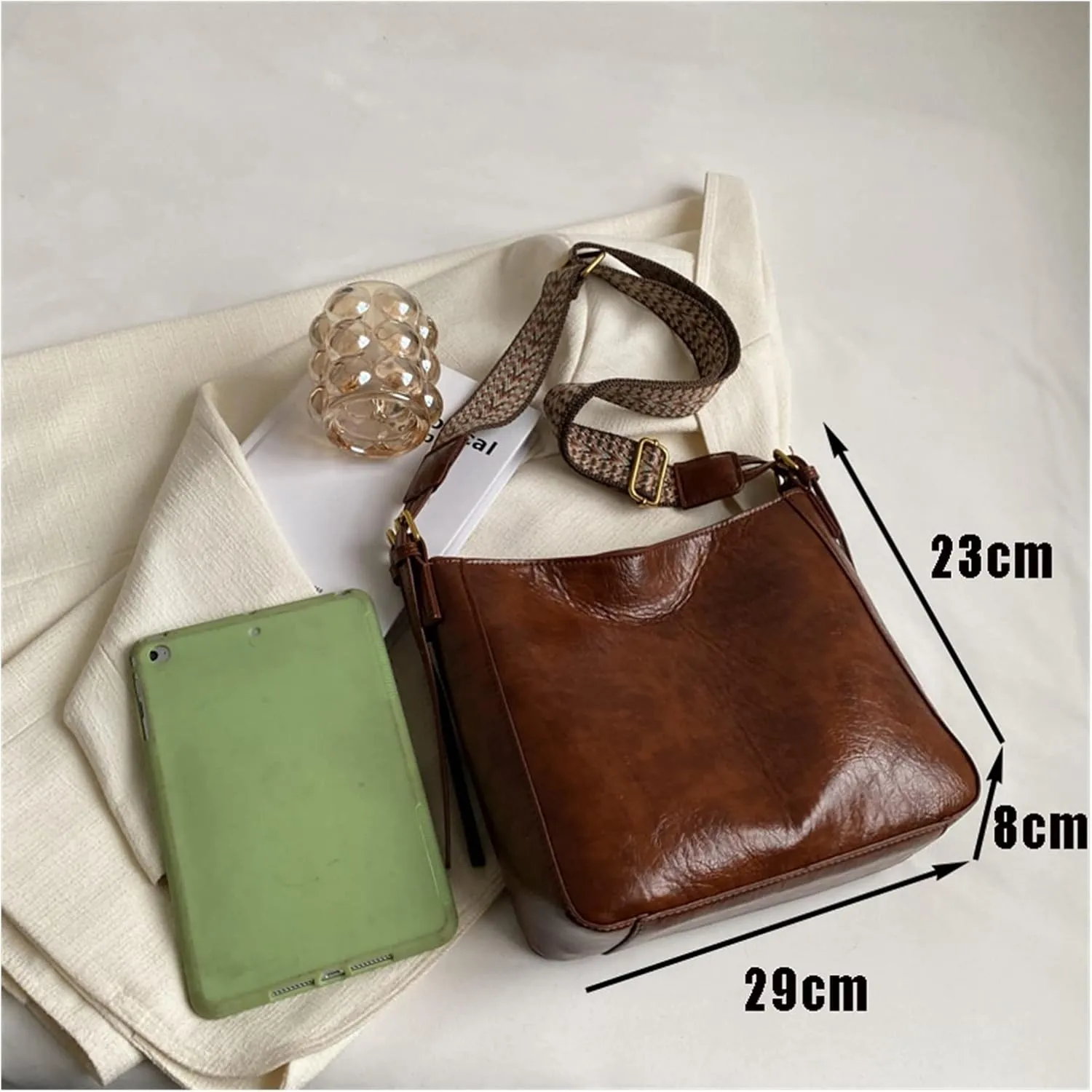 Fashion Luxury Crossbody Bags For Women Shoulder Handbags Vintage Simple Small Leather Bucket Crossbody Bags For Women(Yellow)