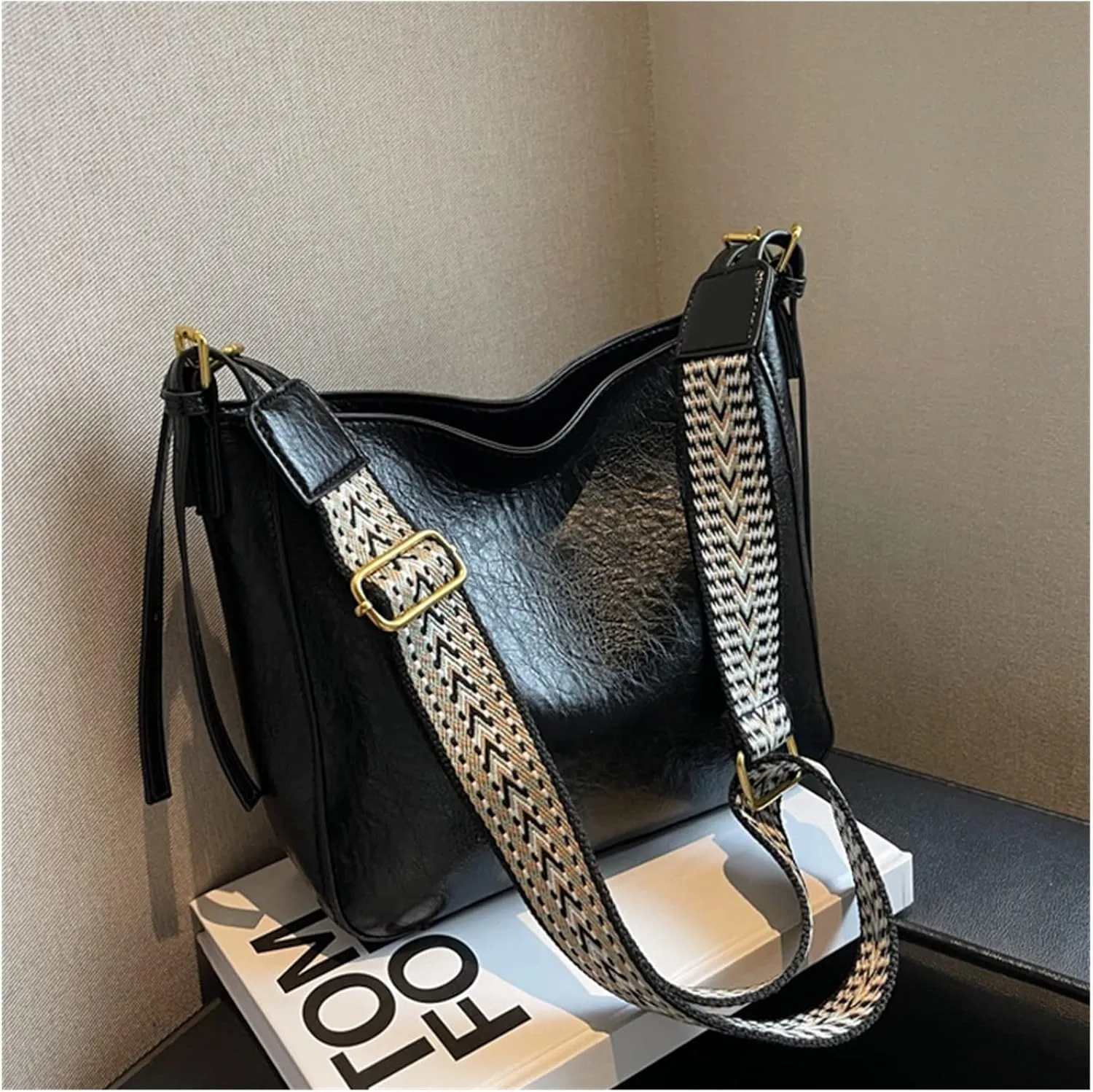 Fashion Luxury Crossbody Bags For Women Shoulder Handbags Vintage Simple Small Leather Bucket Crossbody Bags For Women(Yellow)