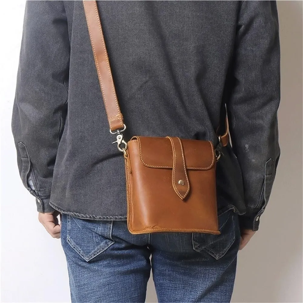 Fashion Men Tote Shoulder Bag Crossbody Bags Real Cowhide Unisex Small Hasp Handbag Messenger Bags