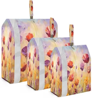 Flowers Fields Sunset Compression Packing Cubes for Travel Packing Organizers Large Luggage Organizers Bags for Travel Accessories and Essentials