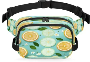 Fruity Slices Waterproof Unisex Square Fanny Pack, Adjustable Waist Bag with Pockets, Sturdy Lightweight Crossbody Bag for Travel, Running, Hiking (9x6.1x2.5 Inches)