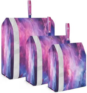 Galaxy Purple Packing Cubes for Travel 3 Set Compression Travel Bags Suitcase Organizer Bags Set for Travel Compression