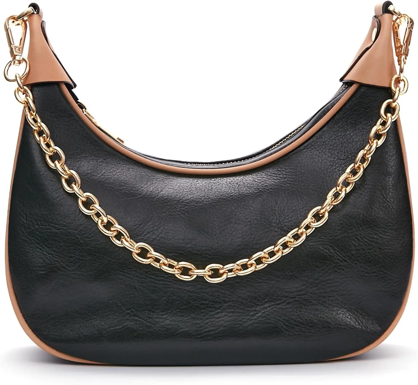 Genuine Leather Crossbody Bags for Women: Small Crescent Shoulder Bag - Trendy Hobo Purse