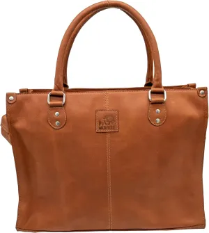 Genuine Leather Handbag for Women - Stylish Brown Tote Bag with Smooth Leather & YKK Zipper - Spacious & Lightweight, Ideal for Work & Casual Outings - 16.5x12x6