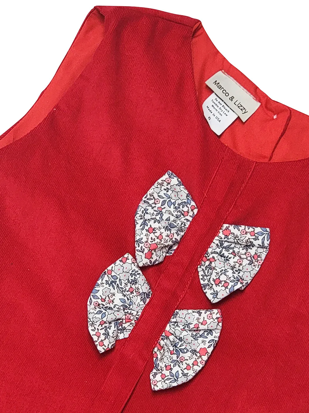 Girl's "Red Christmas" Corduroy Jumper