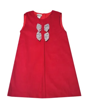 Girl's "Red Christmas" Corduroy Jumper
