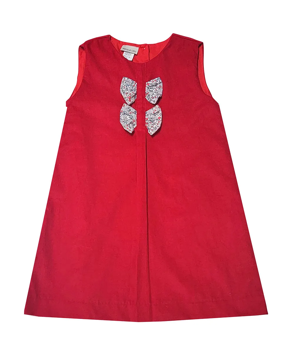 Girl's "Red Christmas" Corduroy Jumper
