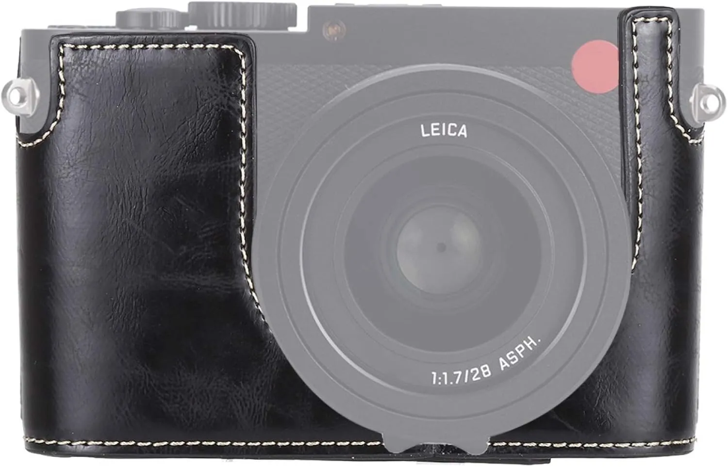HONGYAN Camera Bags 1/4 inch Thread PU Leather Camera Half Case Base for Leica Q (Typ 116) Camera case (Color : Black)