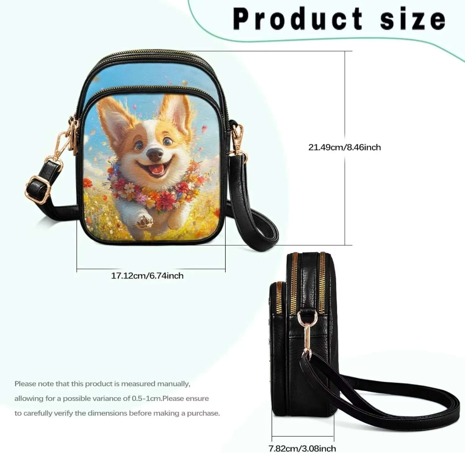 HUGS IDEA Crossbody Bags for Women Trendy Leather Crossbody Purse with Zipper Pockets
