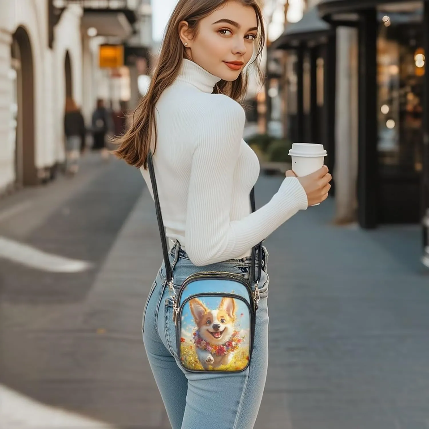 HUGS IDEA Crossbody Bags for Women Trendy Leather Crossbody Purse with Zipper Pockets