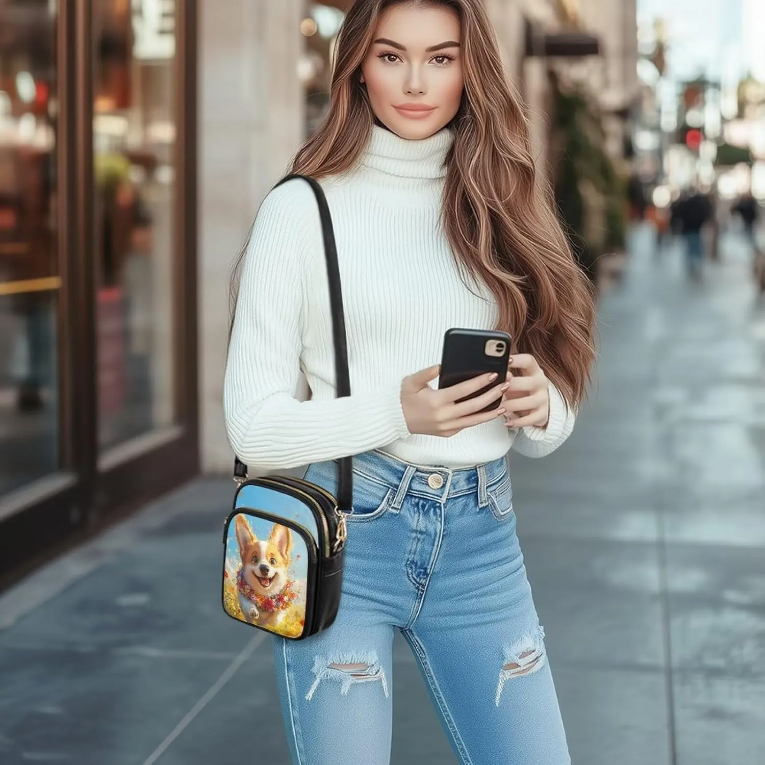 HUGS IDEA Crossbody Bags for Women Trendy Leather Crossbody Purse with Zipper Pockets