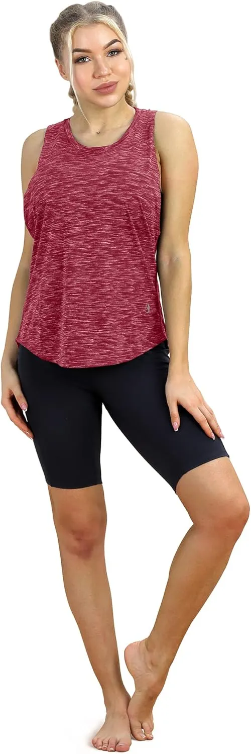 icyzone Workout Tank Top for Women - Tie Back Activewear Exercise Athletic Yoga Tops Running Gym Shirts(Pack of 2)