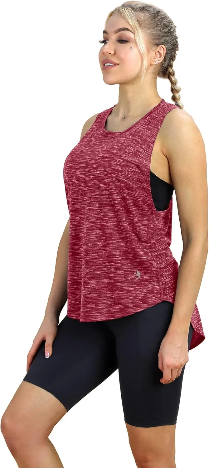 icyzone Workout Tank Top for Women - Tie Back Activewear Exercise Athletic Yoga Tops Running Gym Shirts(Pack of 2)