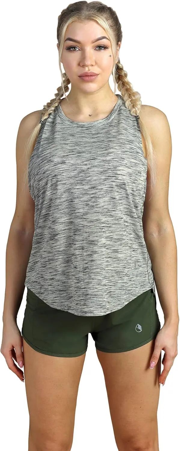 icyzone Workout Tank Top for Women - Tie Back Activewear Exercise Athletic Yoga Tops Running Gym Shirts(Pack of 2)