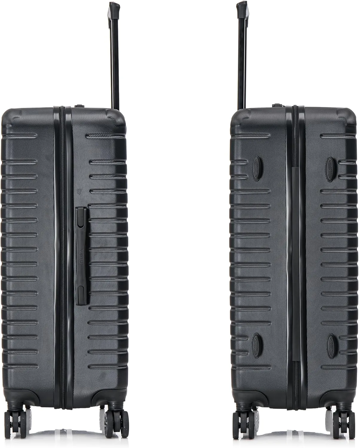 InUSA DEEP Luggage Set with Dual Spinner Wheels and Studs | Spacious Travel Suitcases with Ergonomic Handles | (20/24/28) 3 Piece Hardside Luggage Set | Black