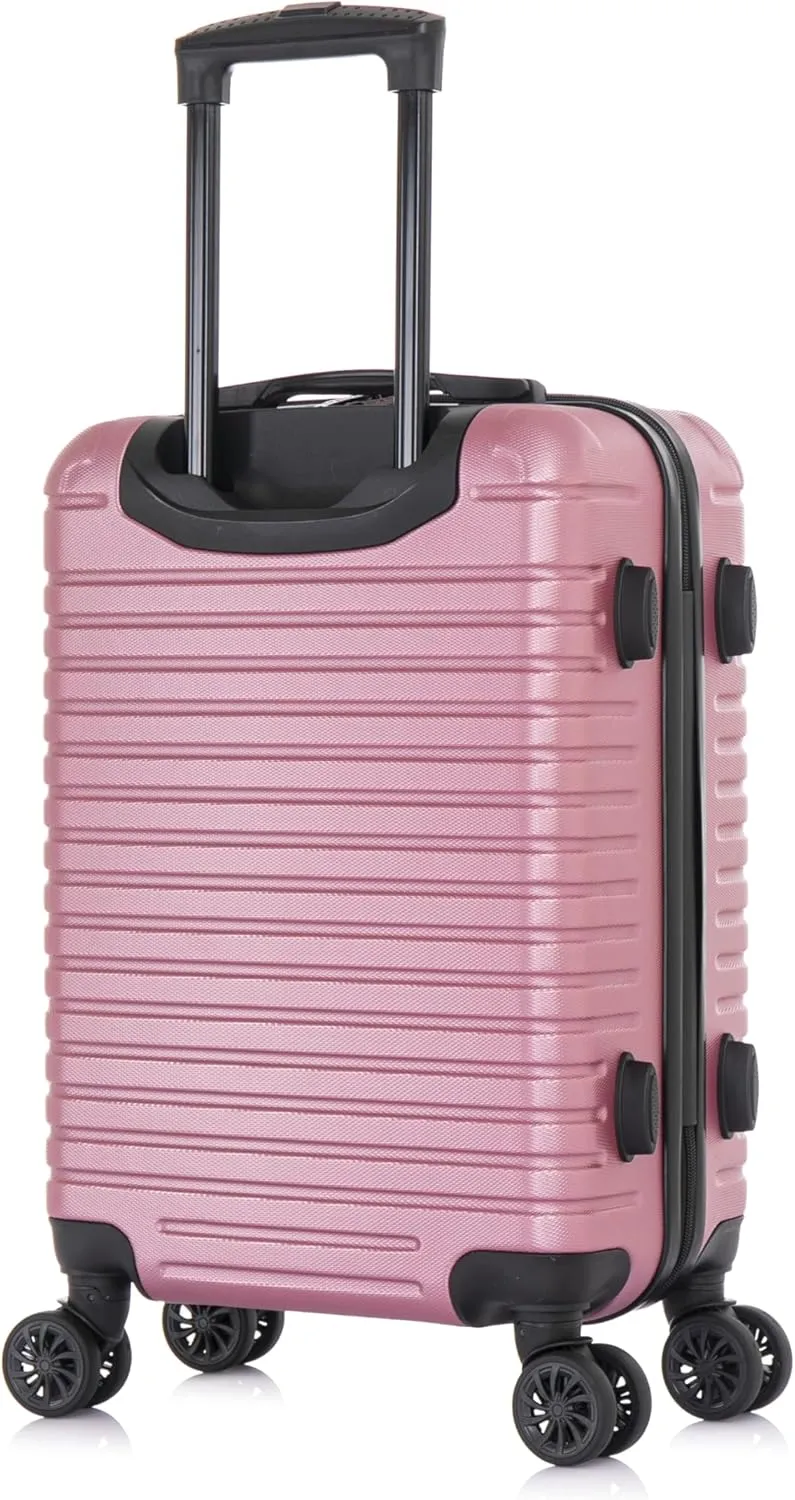 InUSA DEEP Luggage with GEL Handle | Spacious Traveling Suitcases, Travel Suitcase with Dual Spinner Wheels and Studs | 20 Inch Carry On Hardside Luggage | Rose Gold