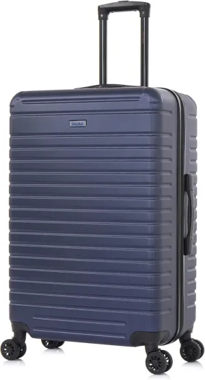 InUSA DEEP Luggage with GEL Handle | Spacious Traveling Suitcases, Travel Suitcase with Dual Spinner Wheels and Studs | 28 Inch Large Hardside Luggage | Blue