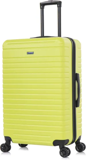 InUSA DEEP Luggage with GEL Handle | Spacious Traveling Suitcases, Travel Suitcase with Dual Spinner Wheels and Studs | 28 Inch Large Hardside Luggage | Green
